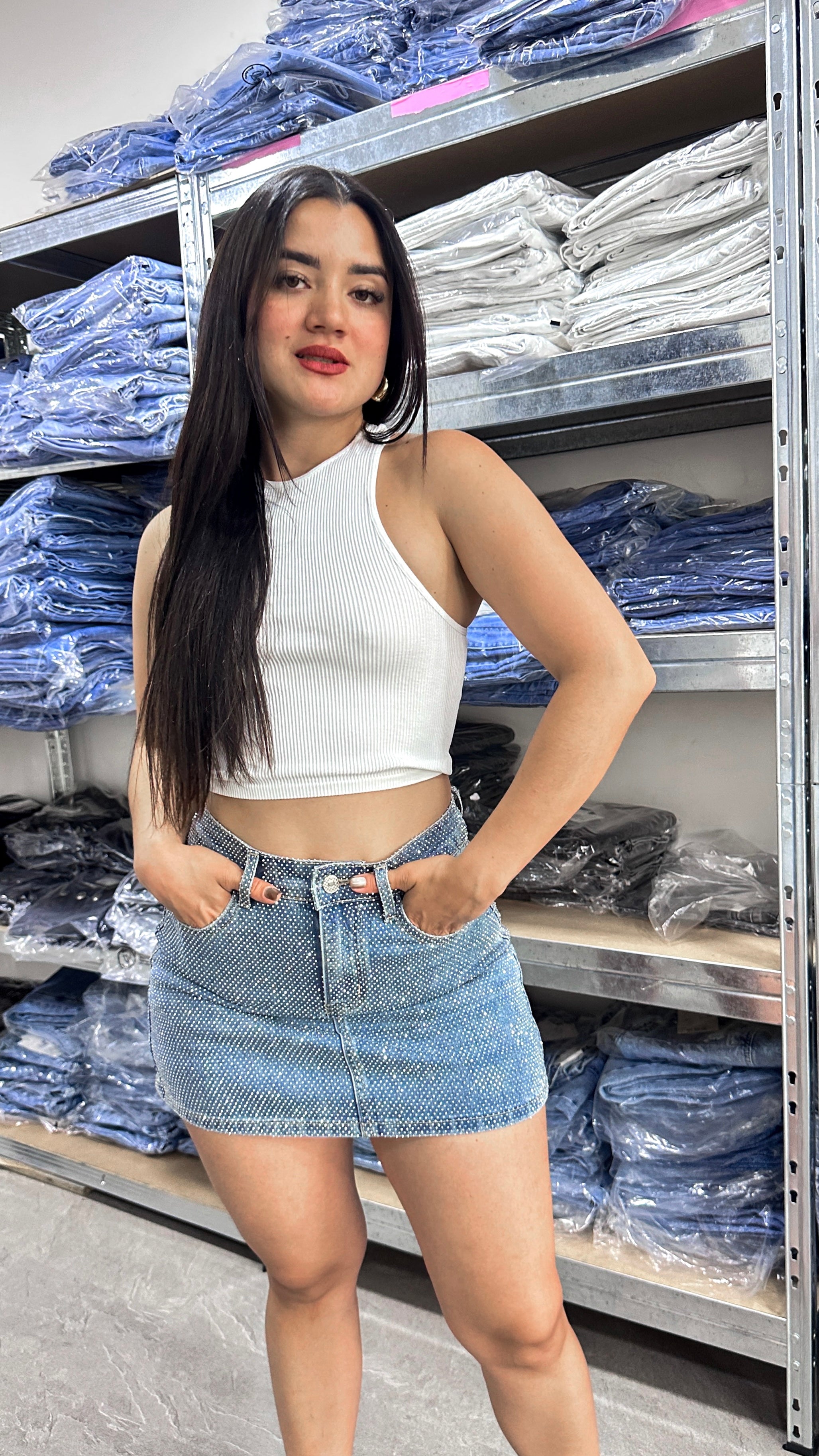 FALDA CRISTALES LIZA