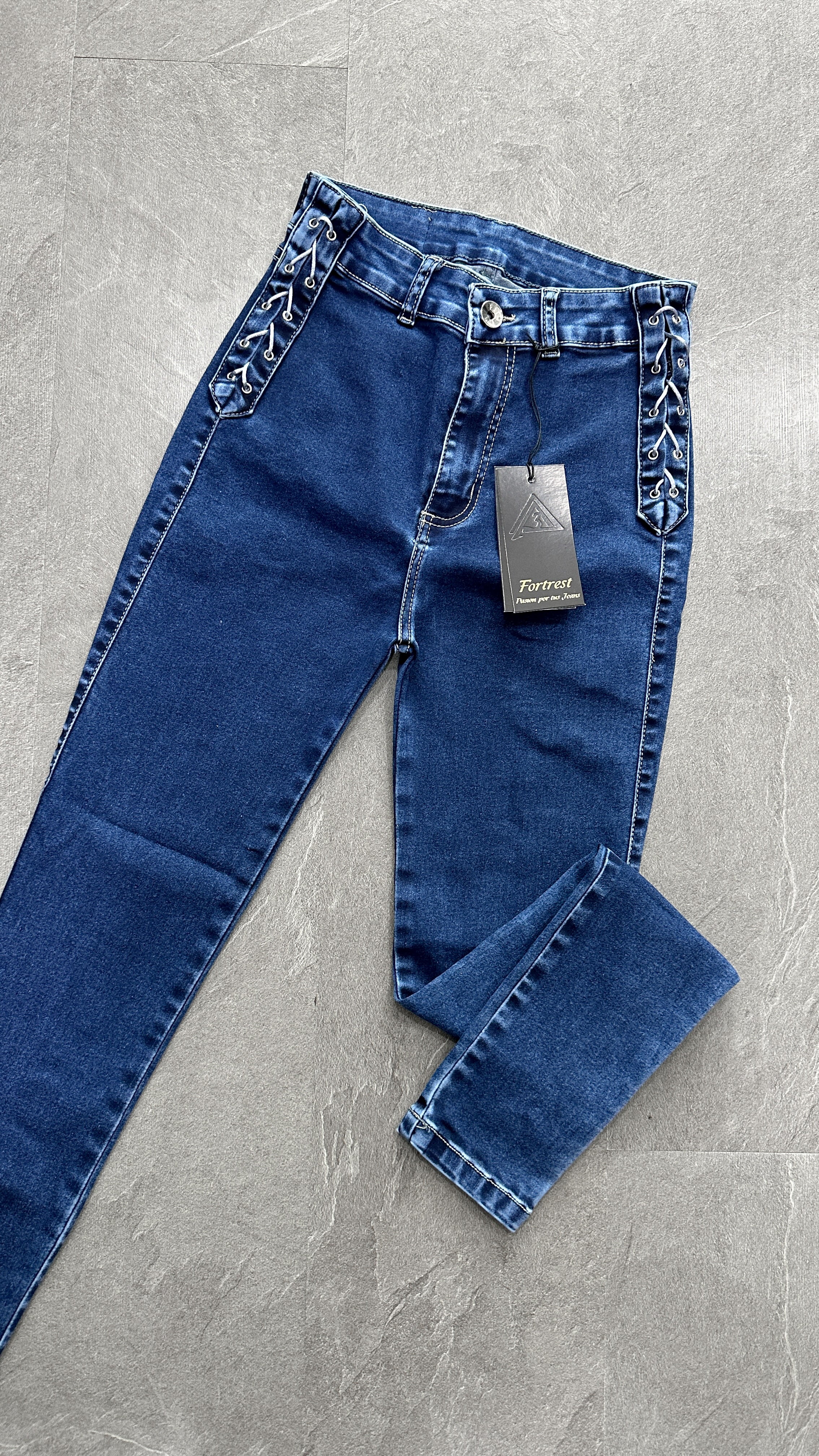 SKINNY TRENZADO AZUL