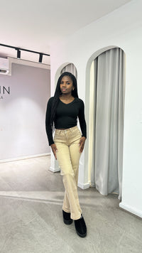 JEANS WIDE LEG BEIGE (PARADISE)