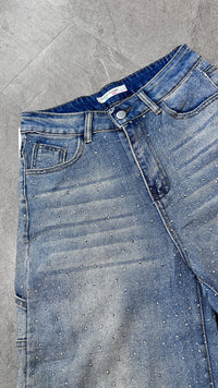JEANS BAGGY BRILLOS CELESTE