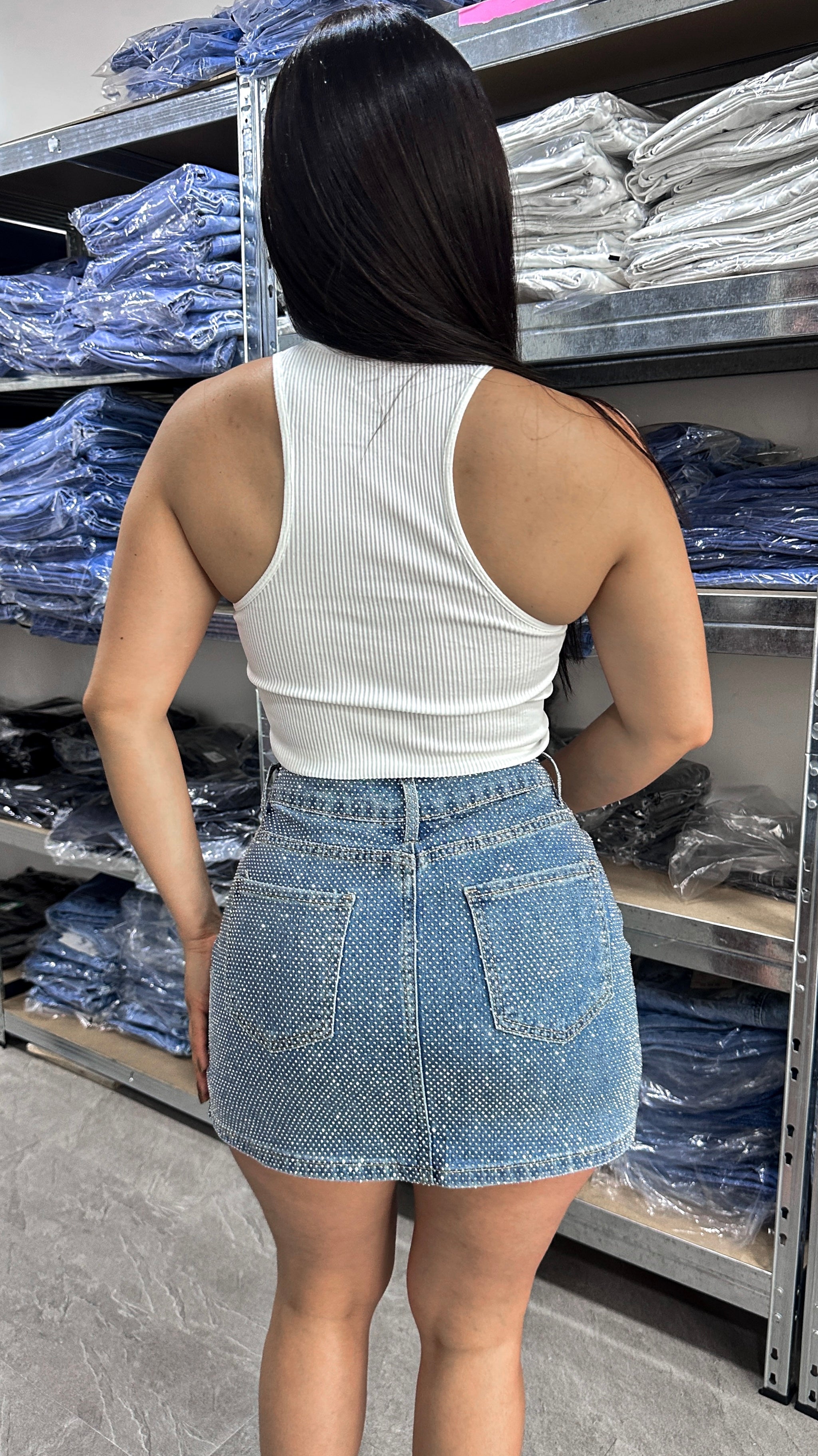 FALDA CRISTALES LIZA