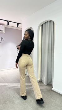 JEANS WIDE LEG BEIGE (PARADISE)