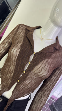 POLERA MARIPOSA CAFE (sirve de Xs a Max M )