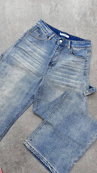 JEANS BAGGY BRILLOS CELESTE