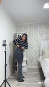 JEANS FLARE LINEAL GRIS
