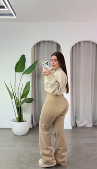 JEANS WIDE LEG BEIGE (PARADISE)