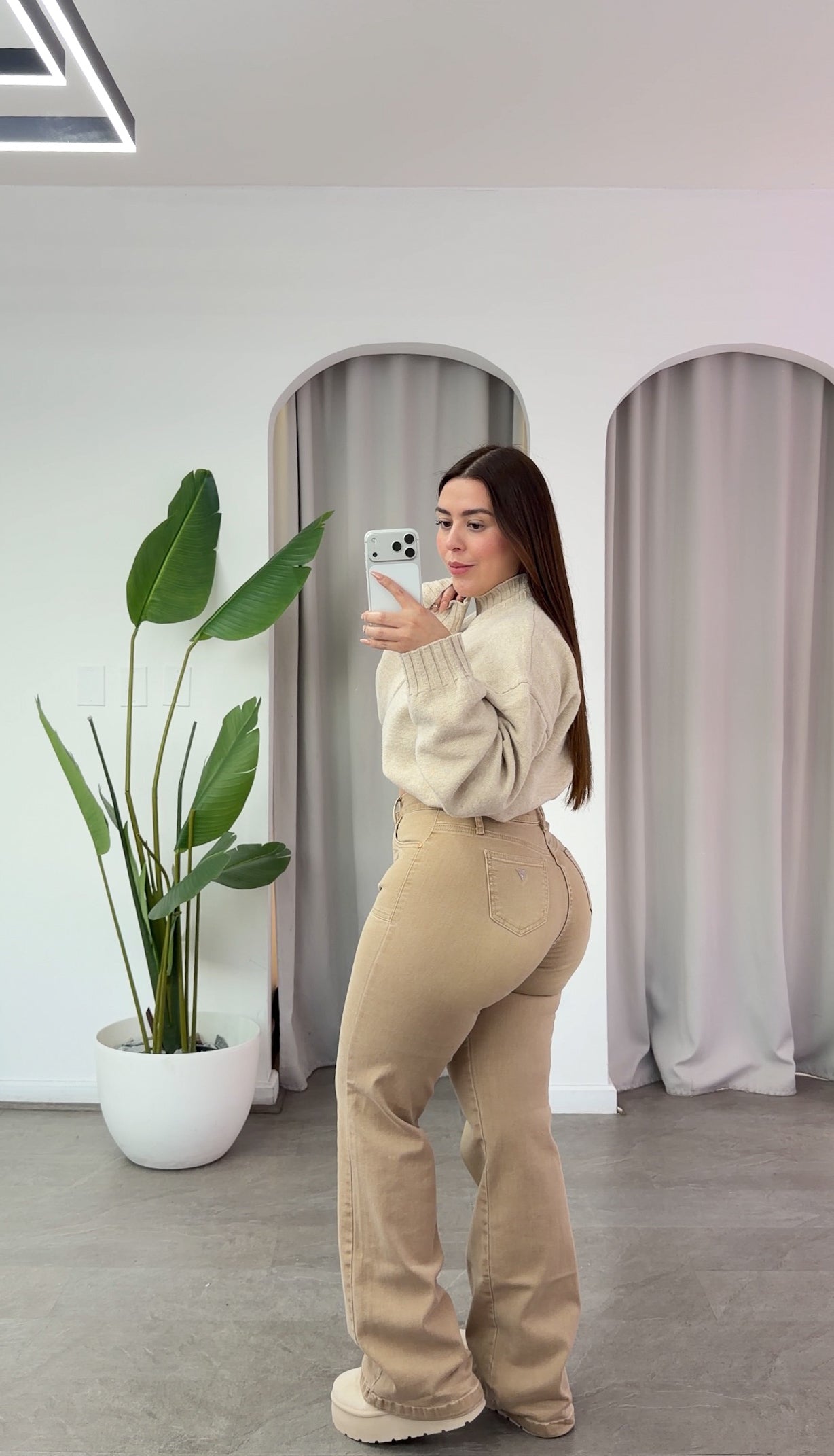 JEANS WIDE LEG BEIGE (PARADISE)