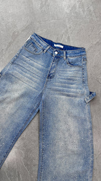 JEANS BAGGY BRILLOS CELESTE