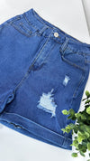 SHORT DESTROYED AZUL