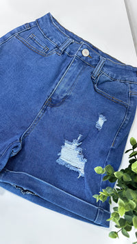 SHORT DESTROYED AZUL