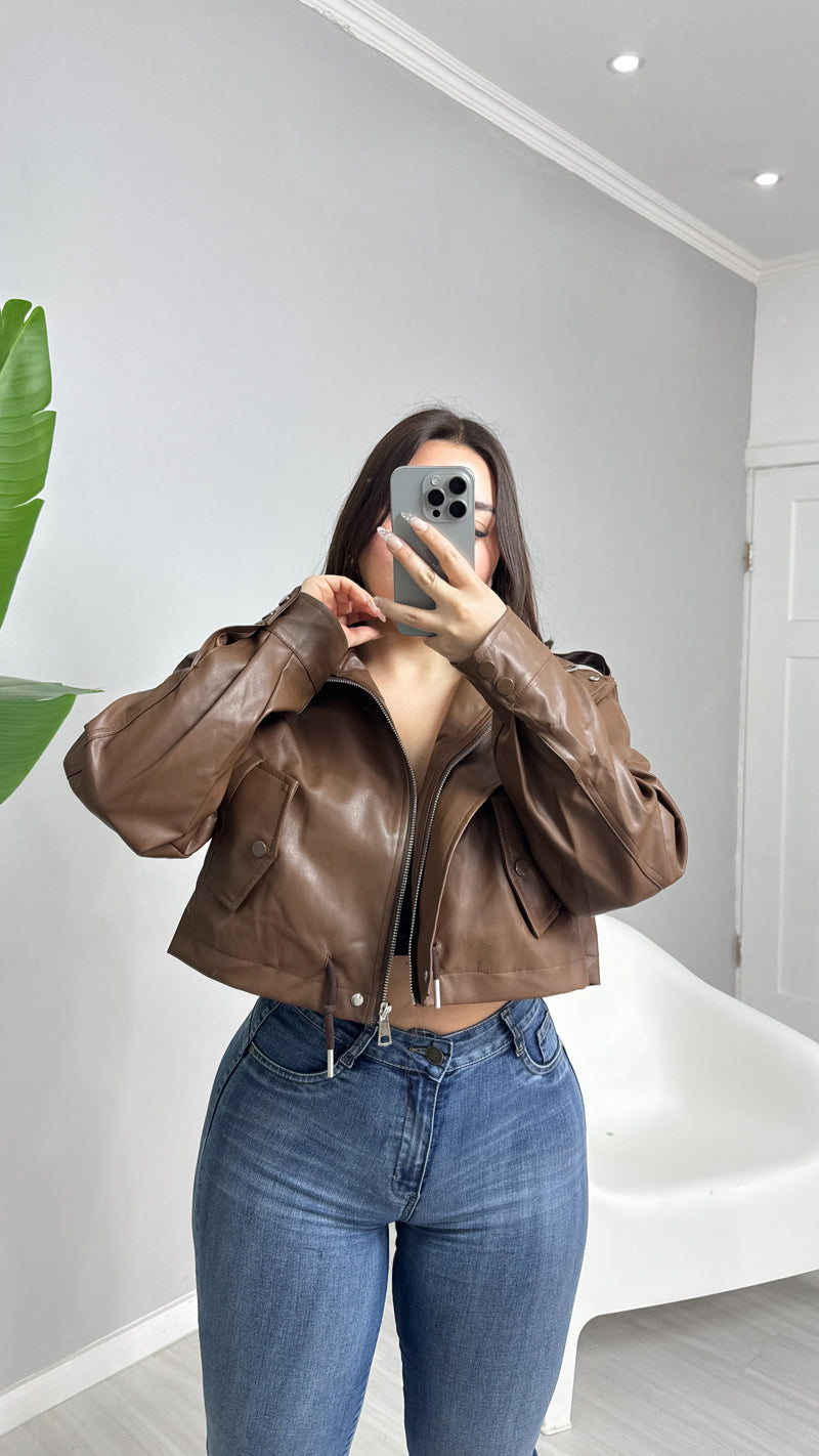 JACKET BOMBER ECOCUERO