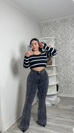 JEANS FLARE LINEAL GRIS