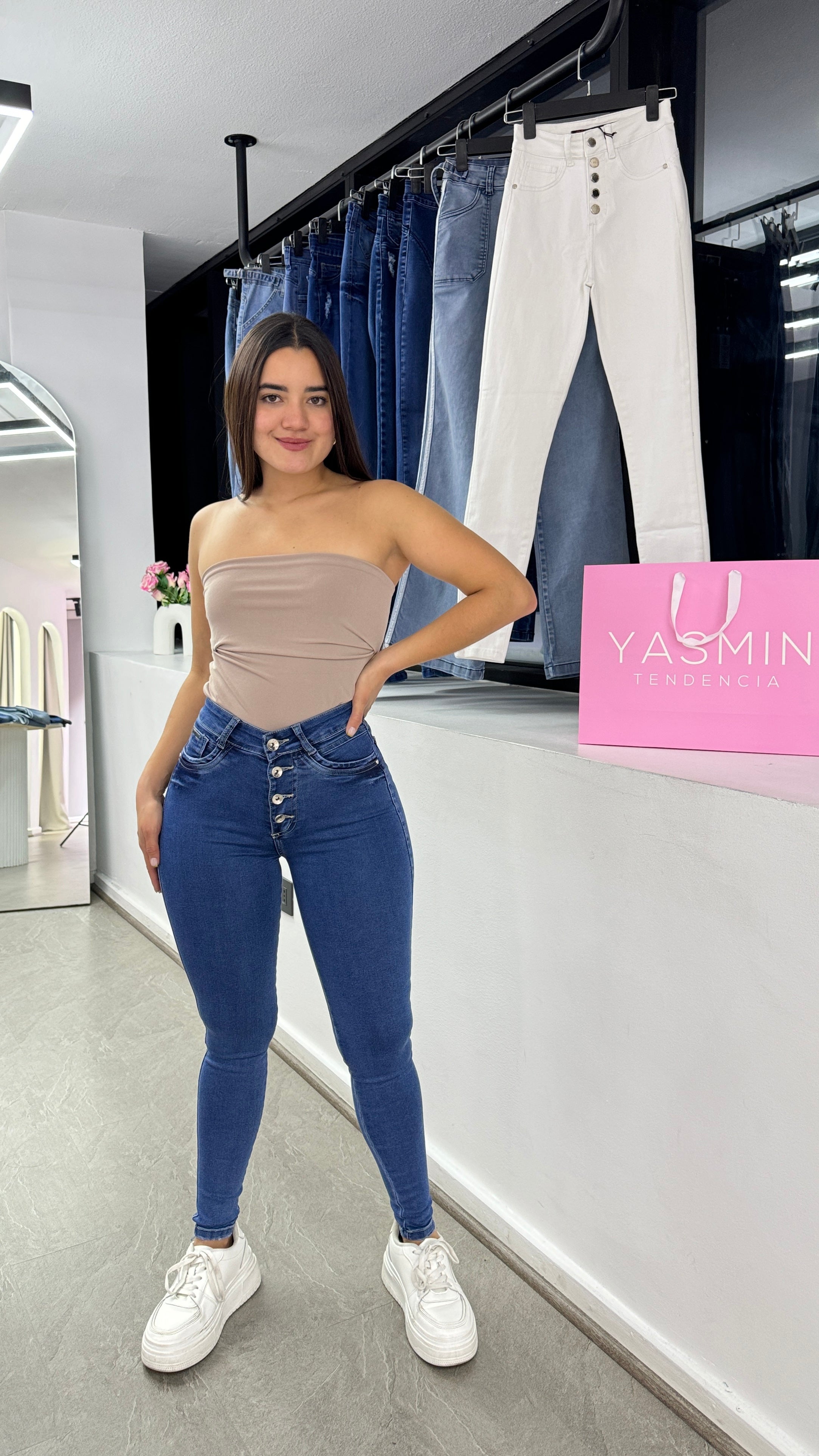 JEANS SKINNY CONTROL DE ABDOMEN FOR3T (NUEVO)