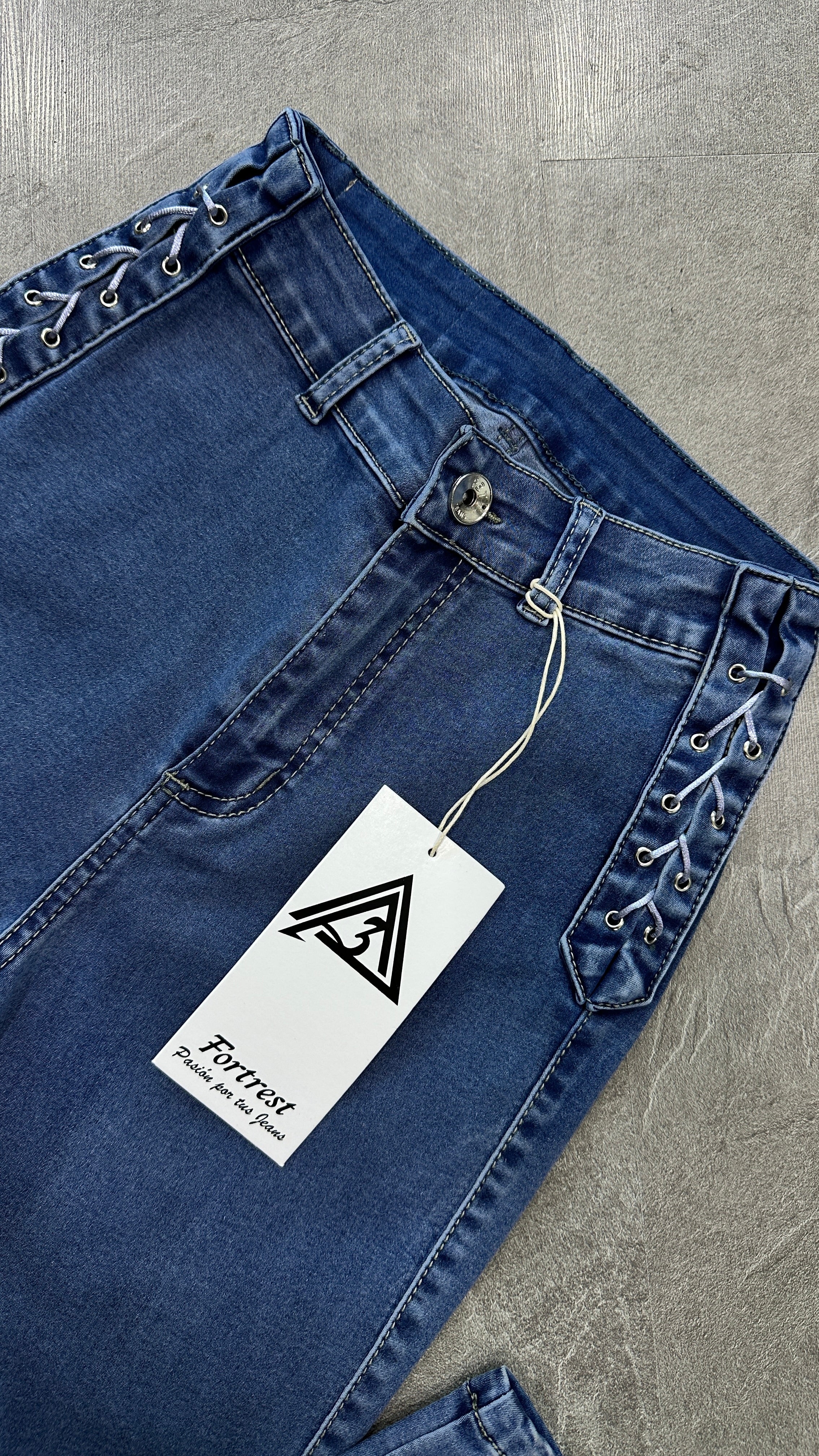 SKINNY TRENZADO SKY BLUE