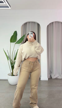 JEANS WIDE LEG BEIGE (PARADISE)