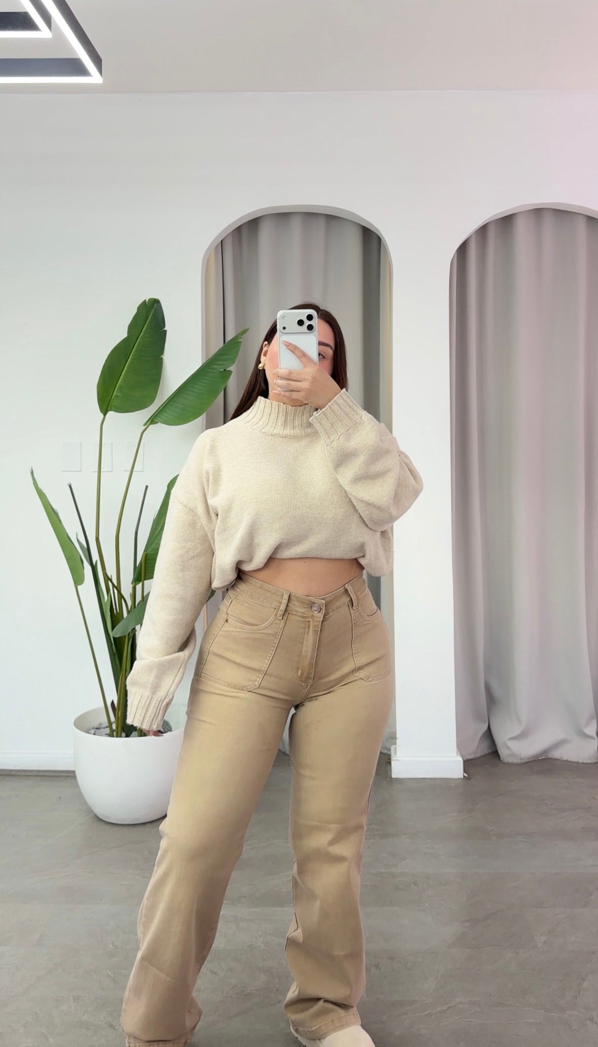 JEANS WIDE LEG BEIGE (PARADISE)