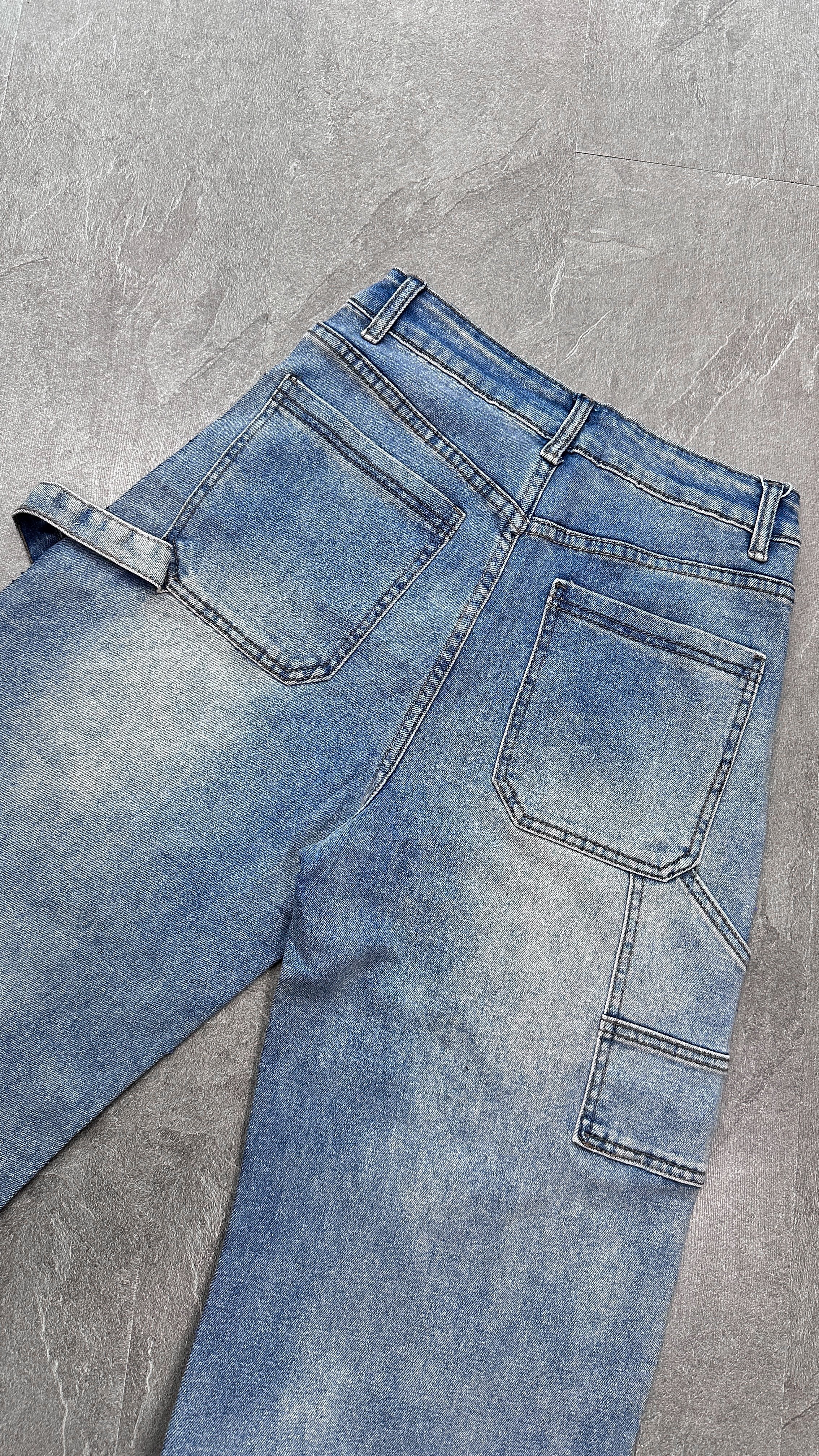 JEANS BAGGY BRILLOS CELESTE