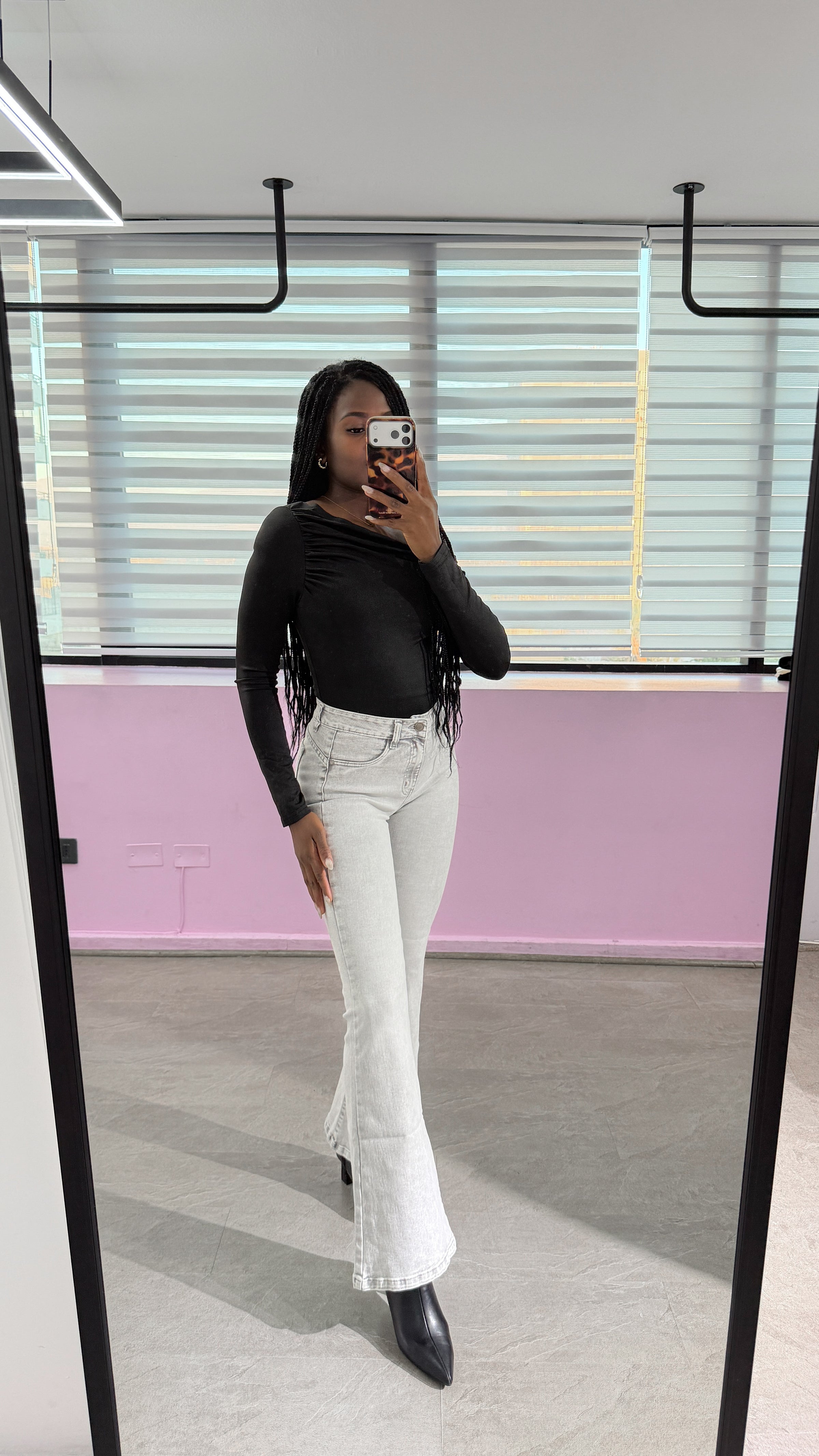 JEANS FLARE GRIS CIELO (PARADISE)