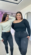 SWEATER CROP UN HOMBRO