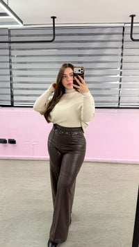 PANTALÓN ECO CUERO CINTURÓN
