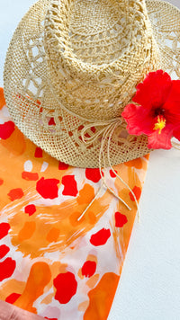 PAÑUELO PRINT NARANJO 70x70