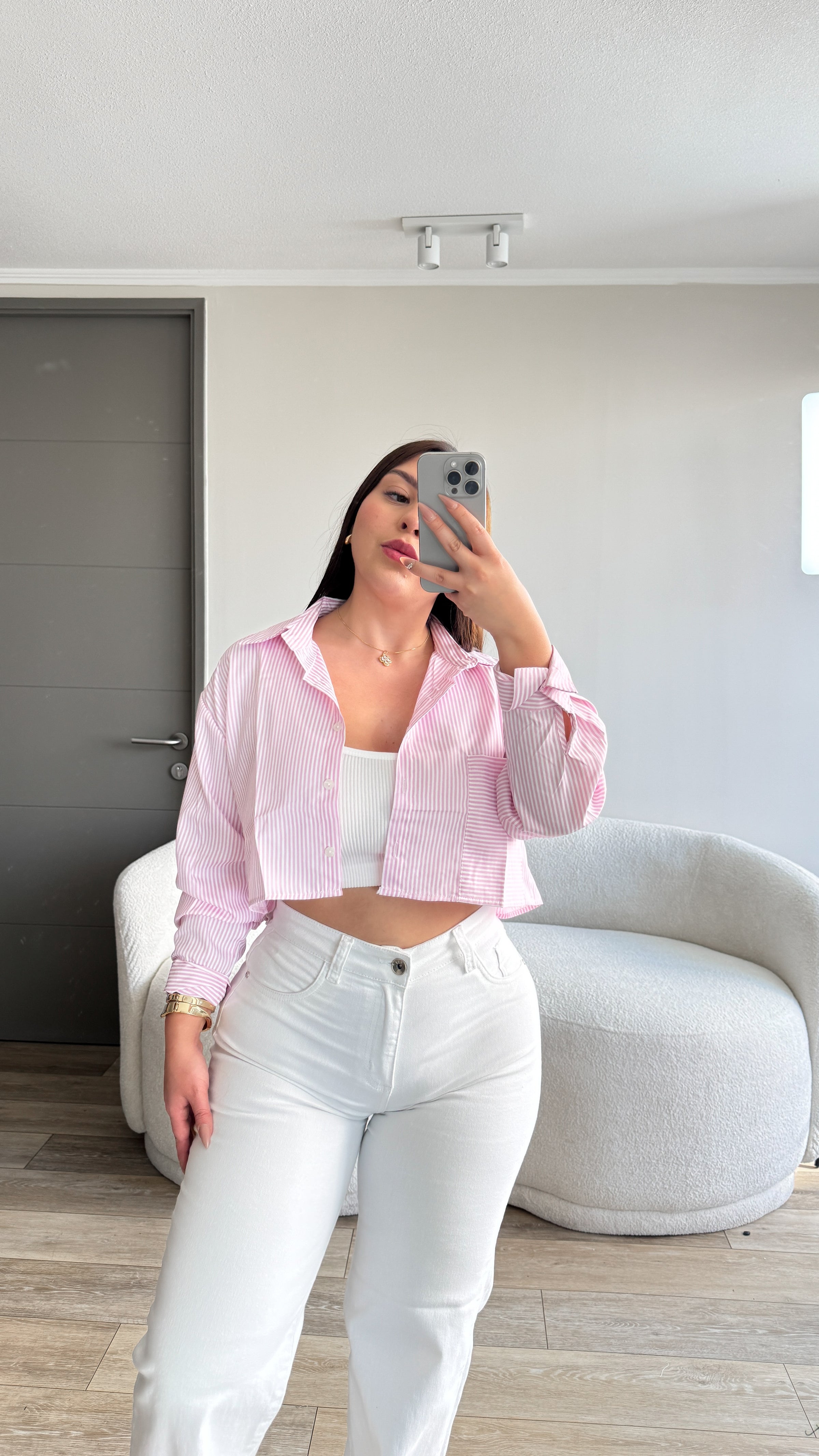 CAMISA CROP LÍNEAS