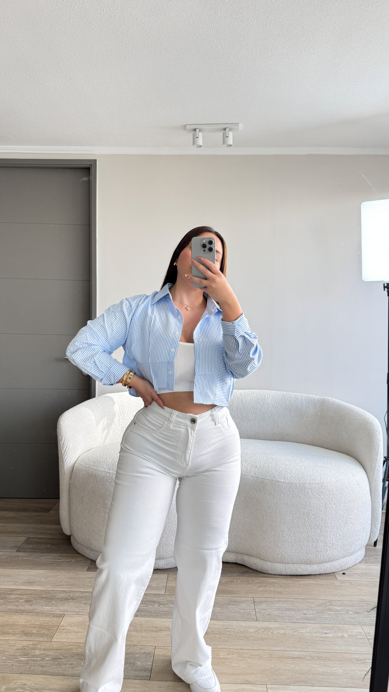 CAMISA CROP LÍNEAS
