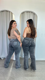 JEANS FLARE LINEAL GRIS