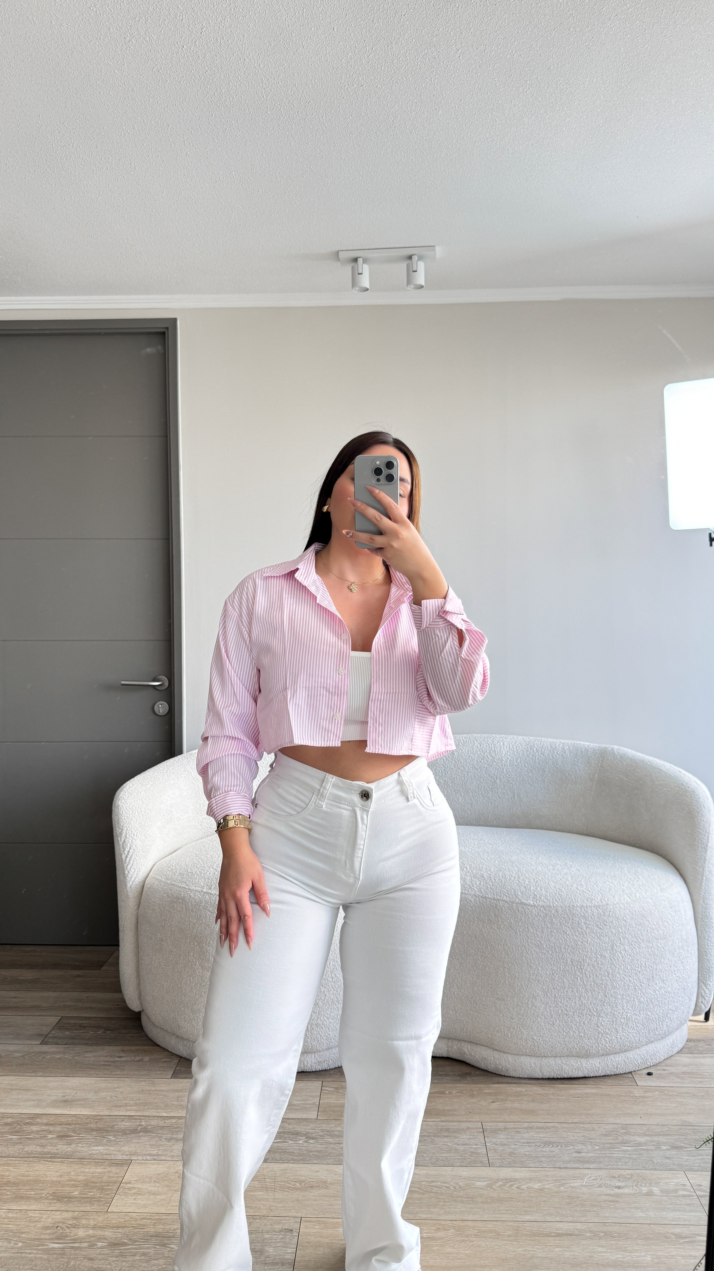 CAMISA CROP LÍNEAS