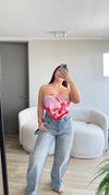 JEANS BAGGY BRILLOS CELESTE