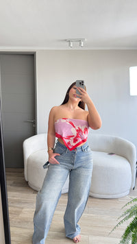 JEANS BAGGY BRILLOS CELESTE