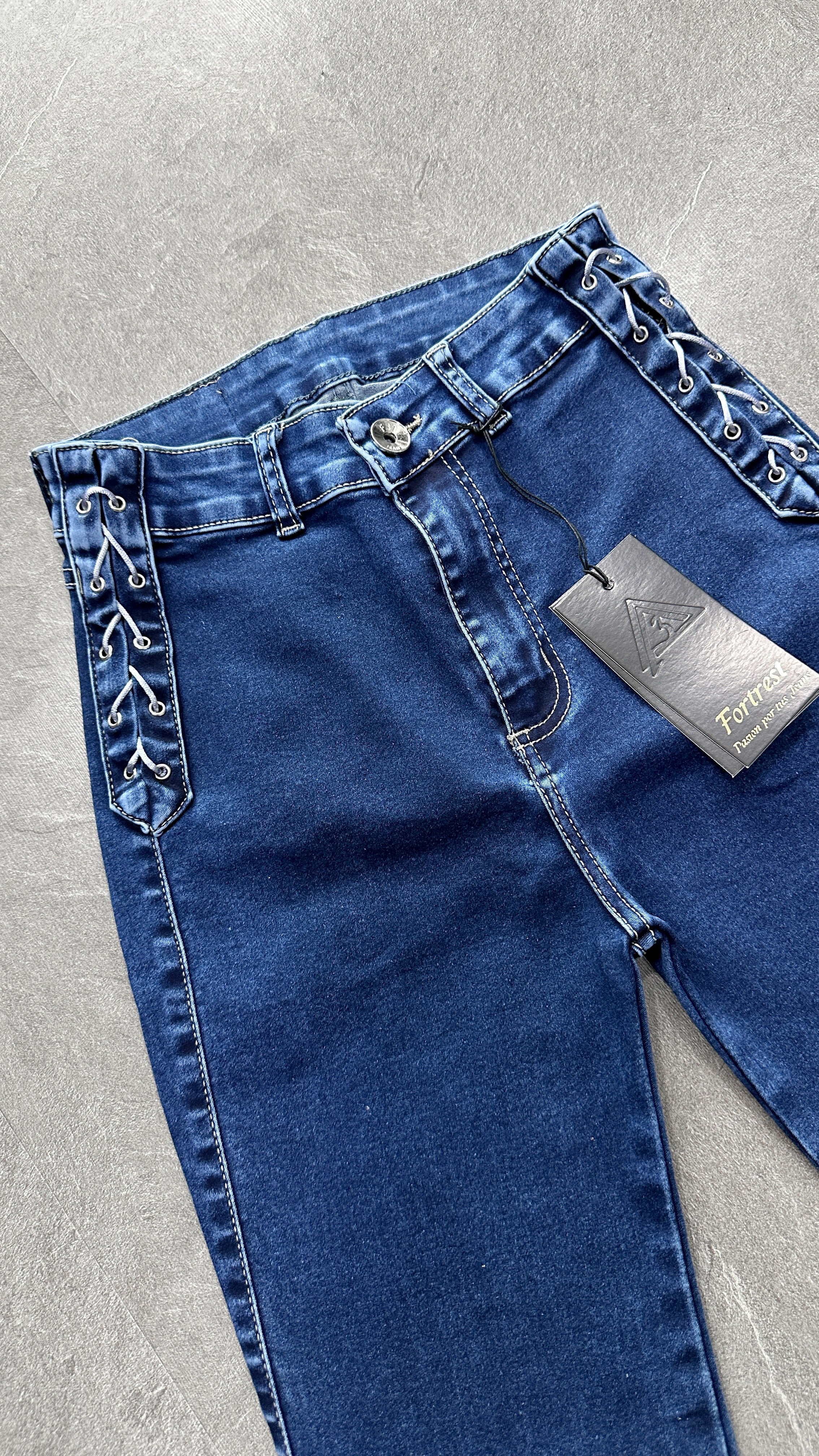 SKINNY TRENZADO AZUL