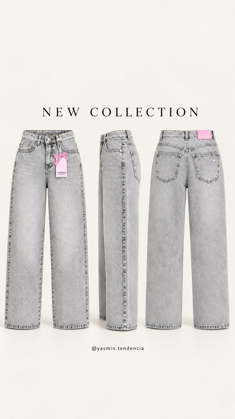 JEANS WIDE LEG COQUETTE GRIS X YASMIN TENDENCIA®️