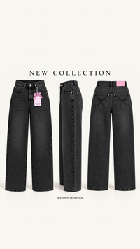 JEANS WIDE LEG COQUETTE BLACK X YASMIN TENDENCIA®️