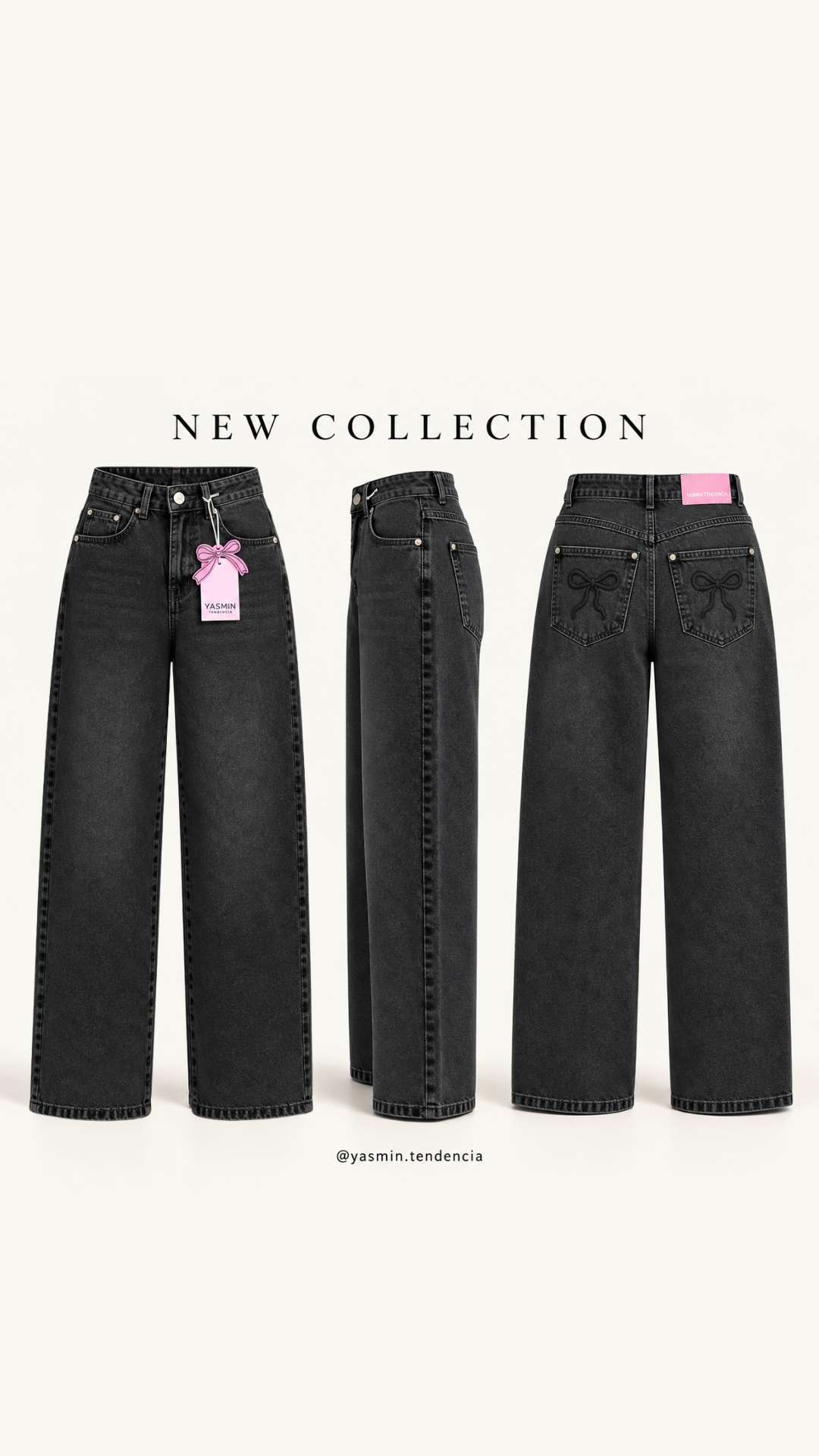 JEANS WIDE LEG COQUETTE BLACK X YASMIN TENDENCIA®️