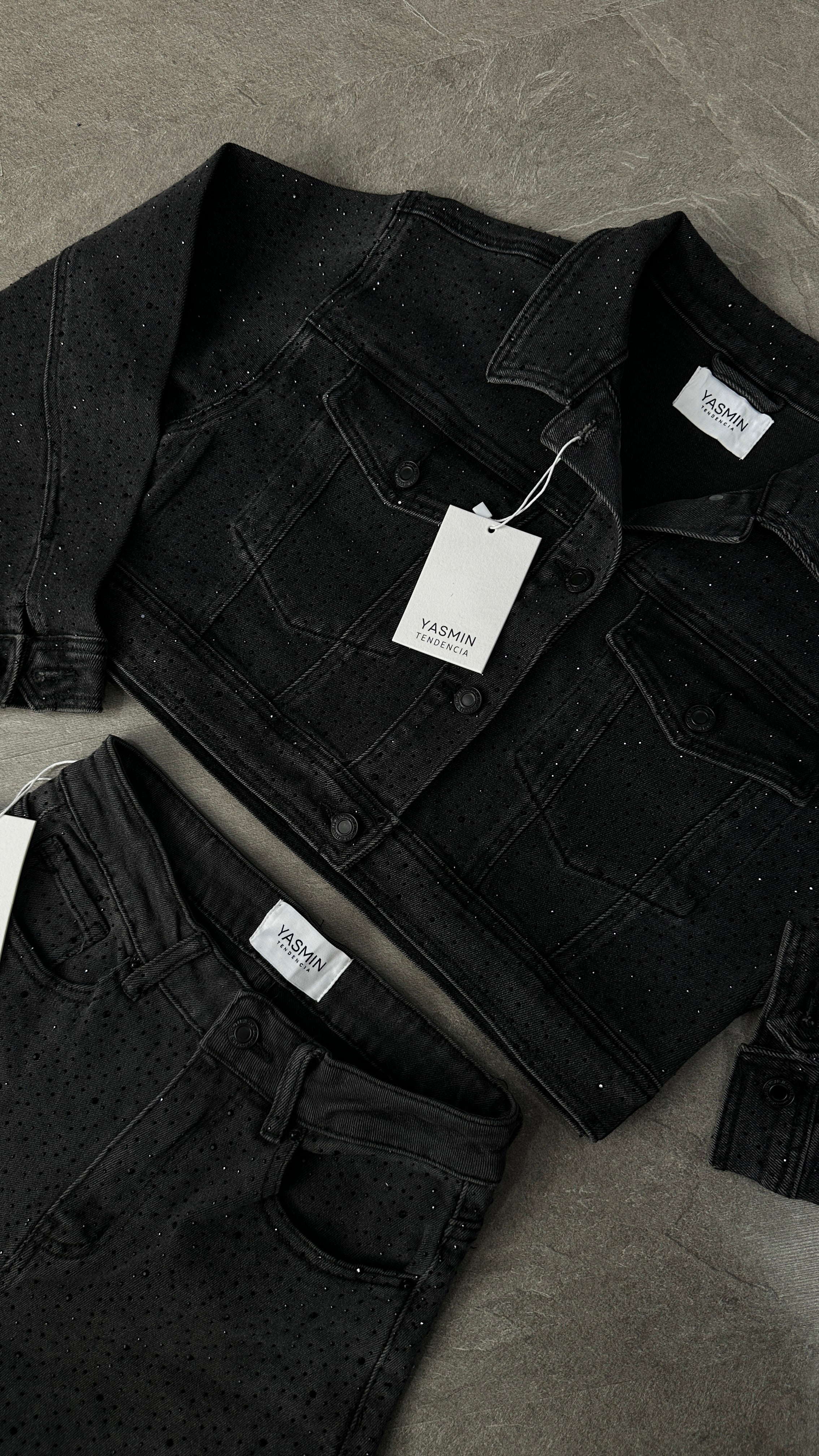 JACKET CRISTAL TAIS  BLACK GREY