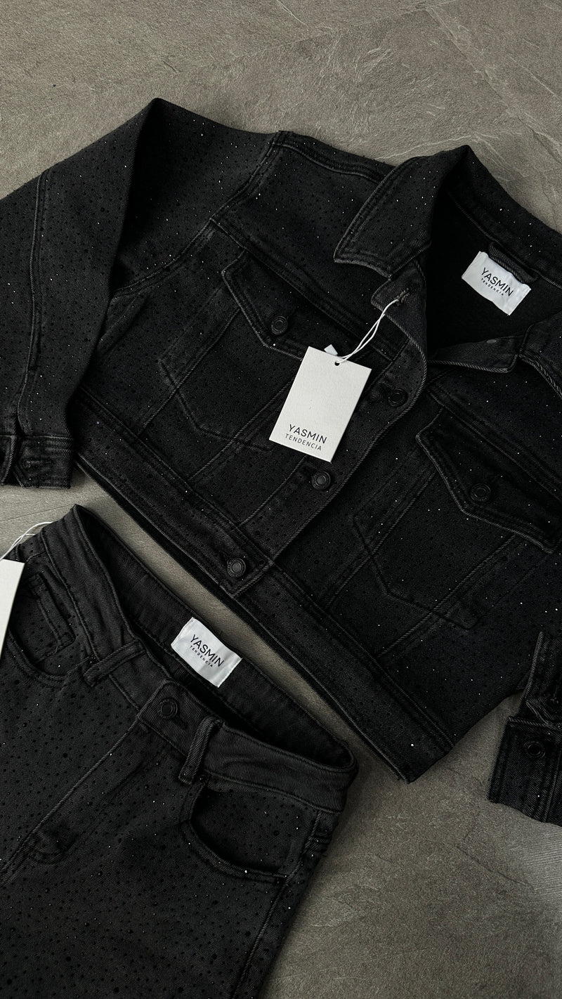 JACKET CRISTAL TAIS  BLACK GREY